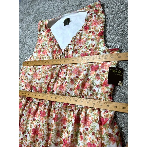 NWT TAYLOR Womens Sz 22W Floral Sleeveless Elastic Waist Lined Maxi Dress - Picture 4 of 10